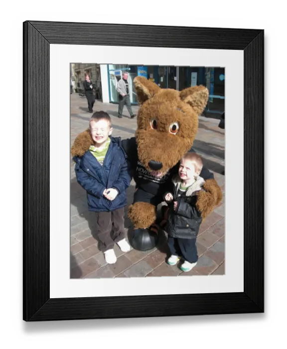 Framed Print : Wolverhampton Wanderers: New Wolfie & Wendy Prepaid Cards Launch Framed Print : Wolverhampton Wanderers: New Wolfie & Wendy Prepaid Cards Launch