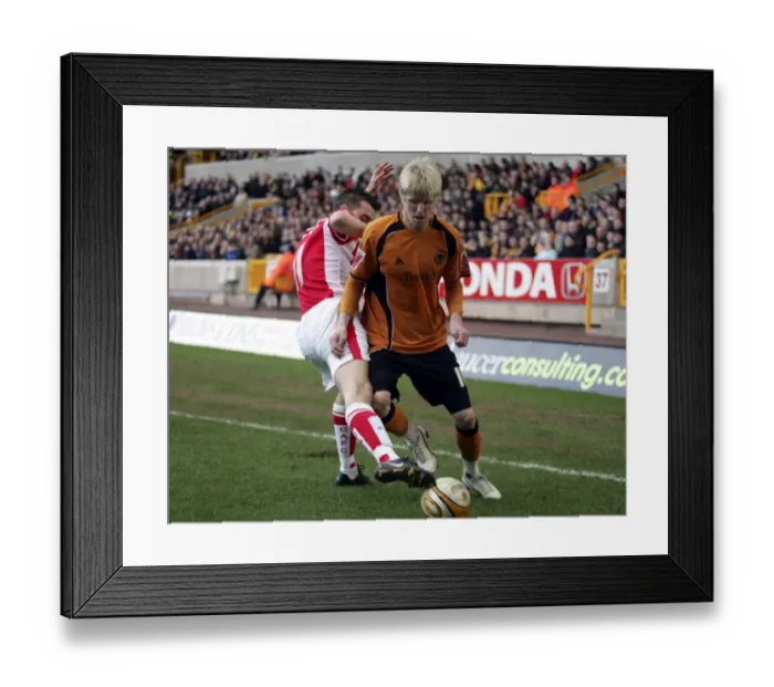 Framed Print : Wolverhampton Wanderers vs Charlton Athletic: Andrew Keogh in Action - Championship Clash at Molineux (March 14, 2009)