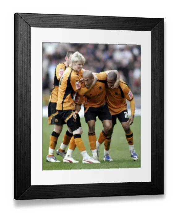 Framed Print : Chris Iwelumo Scores First Goal for Wolverhampton Wanderers Against Charlton Athletic in Championship Match, March 2009