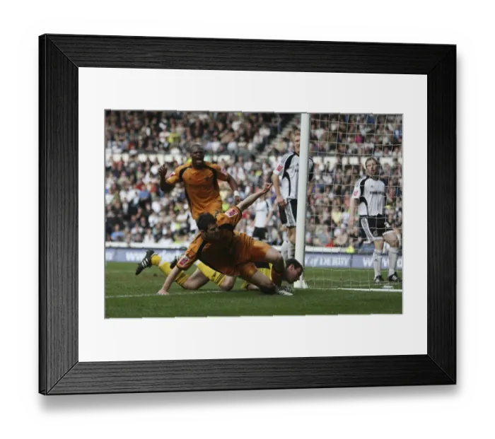 Framed Print : Wolves Matthew Jarvis Scores Stunning Second Goal: Derby County Stunned in Championship (2009) Framed Print : Wolves Matthew Jarvis Scores Stunning Second Goal: Derby County Stunned in Championship (2009)