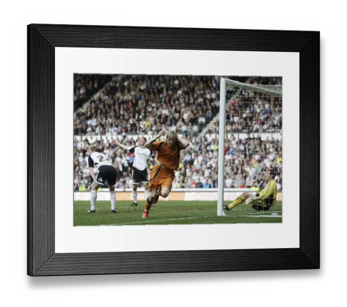 Framed Print : Wolverhampton Wanderers: Keogh's Decisive Goal Secures Championship Victory over Derby County (2009) Framed Print : Wolverhampton Wanderers: Keogh's Decisive Goal Secures Championship Victory over Derby County (2009)