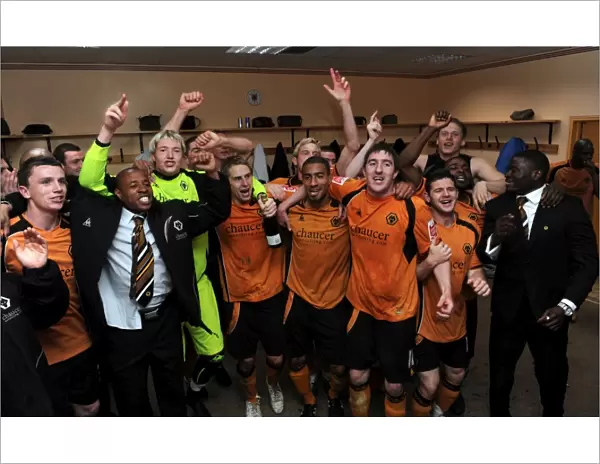 Wolverhampton Wanderers: Unforgettable Promotion to Premier League - Celebrating in the Dressing Room