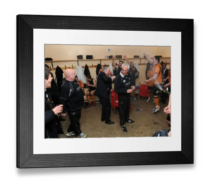 Framed Print : Mick McCarthy's Euphoric Moment: Wolves Promotion to Premier League Framed Print : Mick McCarthy's Euphoric Moment: Wolves Promotion to Premier League