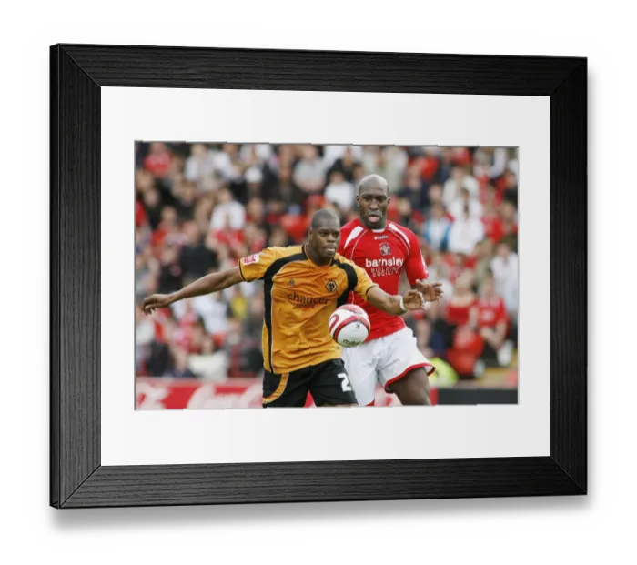 Framed Print : Intense Rivalry: Harewood vs Moore Clash - Barnsley vs Wolverhampton Wanderers Championship Match, 2009 Framed Print : Intense Rivalry: Harewood vs Moore Clash - Barnsley vs Wolverhampton Wanderers Championship Match, 2009