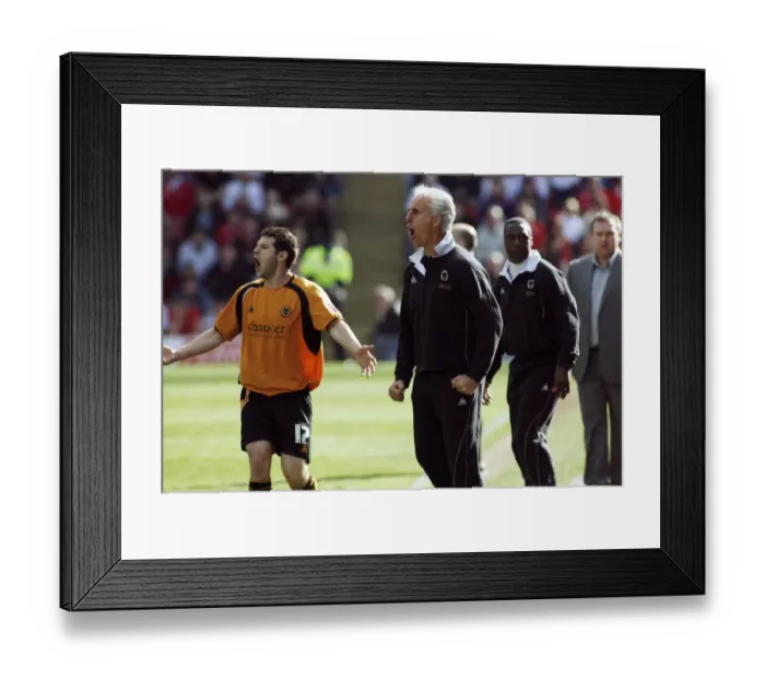 Framed Print : Mick McCarthy and Matthew Jarvis: Leading Wolverhampton Wanderers to Championship Glory at Barnsley's Oakwell (April 2009) Framed Print : Mick McCarthy and Matthew Jarvis: Leading Wolverhampton Wanderers to Championship Glory at Barnsley's Oakwell (April 2009)