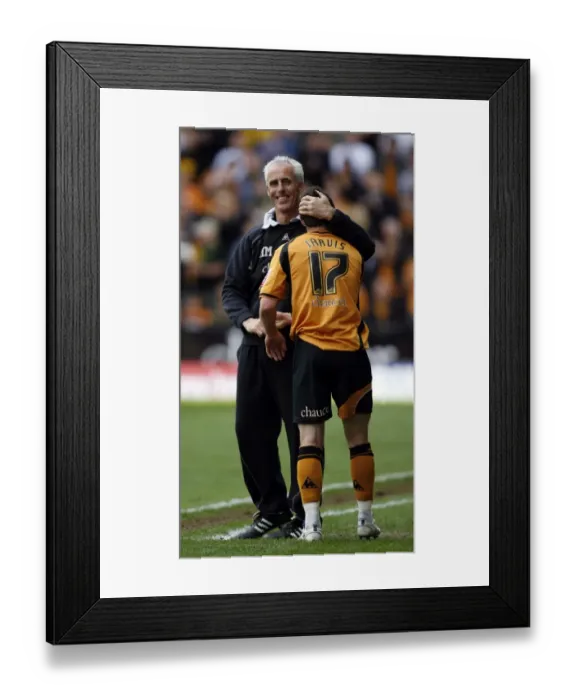 Framed Print : Wolverhampton Wanderers: Mick McCarthy and Matthew Jarvis Celebrate Championship Title Win