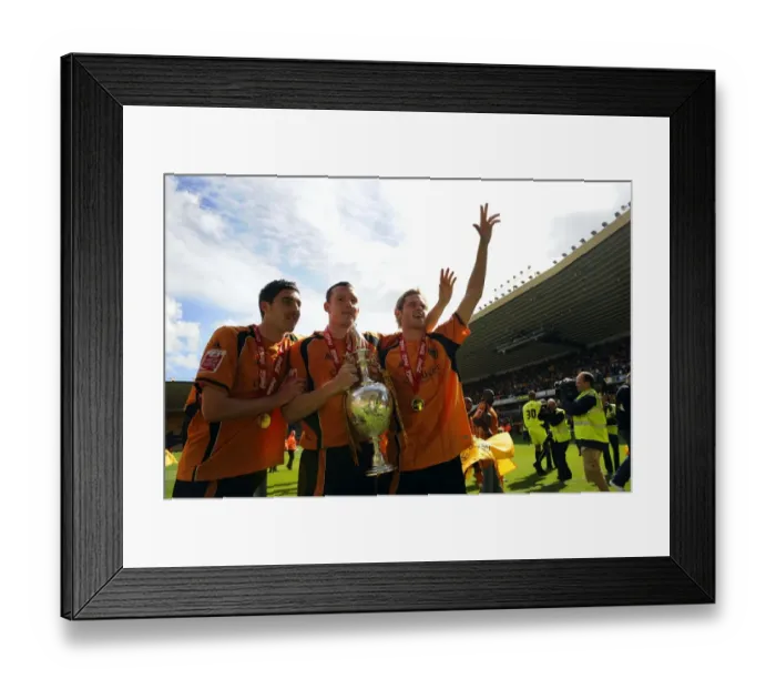 Framed Print : Wolverhampton Wanderers: Championship Promotion Triumph - Celebrating with the Trophy Framed Print : Wolverhampton Wanderers: Championship Promotion Triumph - Celebrating with the Trophy