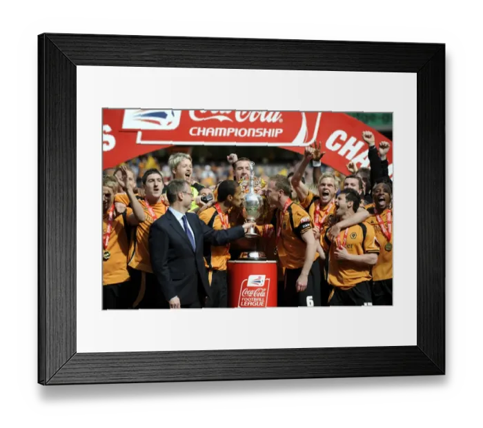 Framed Print : Wolverhampton Wanderers Celebrate Promotion as Championship Champions (03 / 05 / 09)