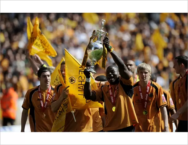 Wolverhampton Wanderers: George Elokobi's Euphoric Moment with the Championship Trophy (vs Doncaster Rovers, 03 / 05 / 09)
