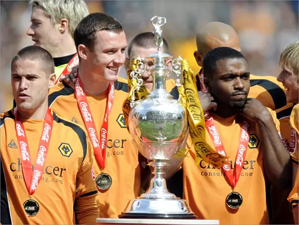 Wolverhampton Wanderers: Championship Title Win - Celebrating Promotion with the Trophy (Molineux, 2008-09)
