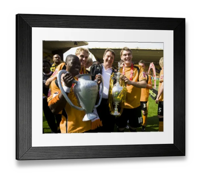 Framed Print : Wolverhampton Wanderers: Triumphant Reunion with the Championship Trophy - Elokobi, Edwards, Vokes Framed Print : Wolverhampton Wanderers: Triumphant Reunion with the Championship Trophy - Elokobi, Edwards, Vokes