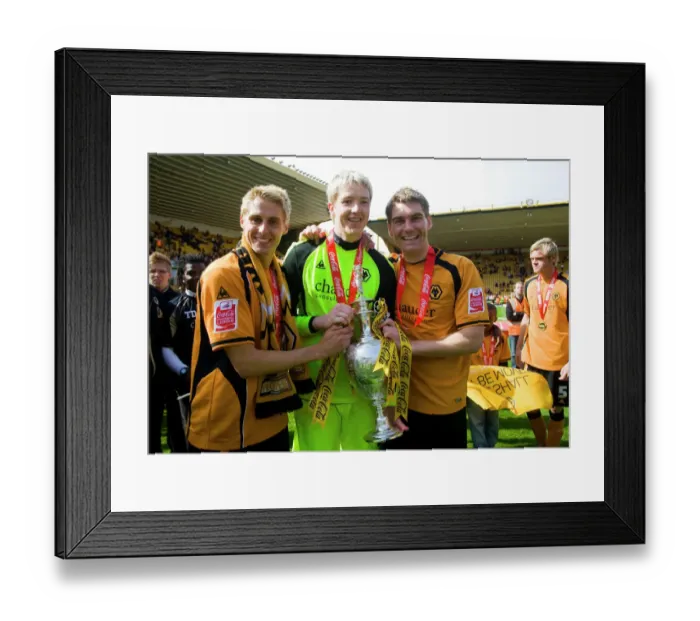 Framed Print : Wolverhampton Wanderers: Champions Triumph - Edwards, Hennessey, and Vokes Celebrate with the Championship Trophy Framed Print : Wolverhampton Wanderers: Champions Triumph - Edwards, Hennessey, and Vokes Celebrate with the Championship Trophy