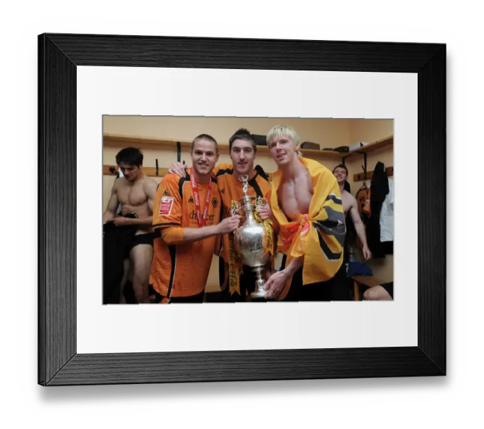 Framed Print : Champions League Upset: Wolverhampton Wanderers Emotional Dressing Room Triumph with Kightly, Ward, and Keogh