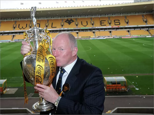 Wolverhampton Wanderers: Steve Morgan's Championship Victory - Celebrating with the Trophy
