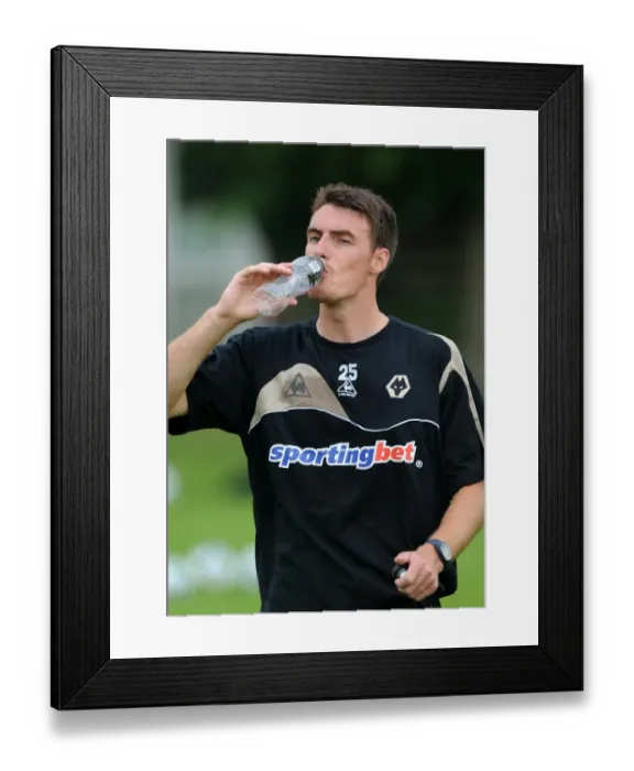 Framed Print : Wolverhampton Wanderers: Darren Potter Kicks Off Premier League Pre-Season Training (2009)