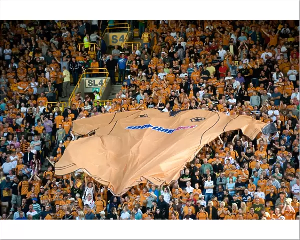 Uniting the Molineux Crowd: A Gigantic Wolverhampton Wanderers Team Shirt Parade Before the Wolves vs West Ham Battle (BPL)
