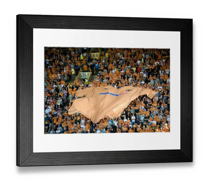 Framed Print : Uniting the Molineux Crowd: A Gigantic Wolverhampton Wanderers Team Shirt Parade Before the Wolves vs West Ham Battle (BPL) Framed Print : Uniting the Molineux Crowd: A Gigantic Wolverhampton Wanderers Team Shirt Parade Before the Wolves vs West Ham Battle (BPL)
