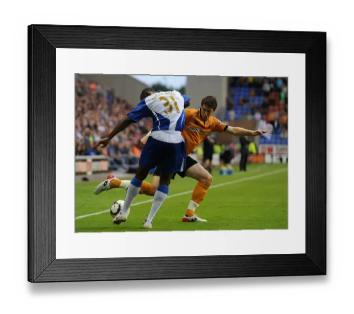 Framed Print : Clash of Titans: Halford vs Figueroa at DW Stadium - Wolverhampton Wanderers vs Wigan Athletic, Barclays Premier League, August 18, 2009