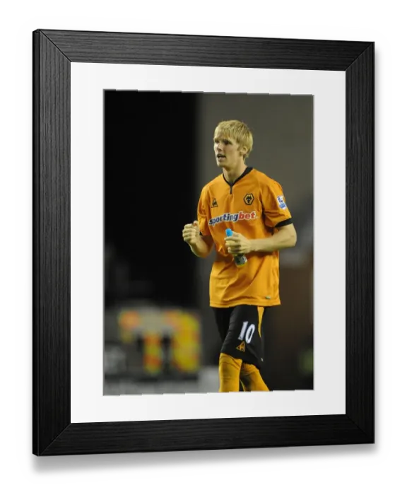 Framed Print : Wolverhampton Wanderers Andy Keogh Celebrates First Goal: Wigan Athletic 0-1 BPL Wolves (August 18, 2009, DW Stadium)