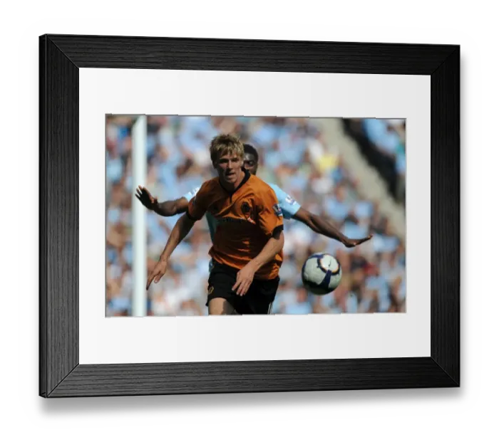 Framed Print : Andy Keogh at Manchester City: A Determined Moment from Wolves Premier League Clash (22 / 8 / 09) Framed Print : Andy Keogh at Manchester City: A Determined Moment from Wolves Premier League Clash (22 / 8 / 09)