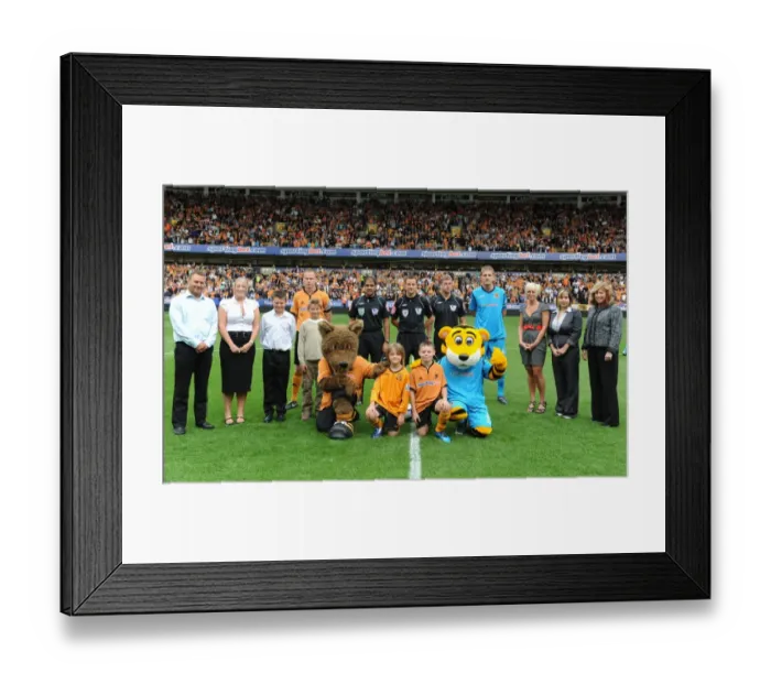 Framed Print : Wolverhampton Wanderers vs Hull City: Barclays Premier League - Mascot Showdown