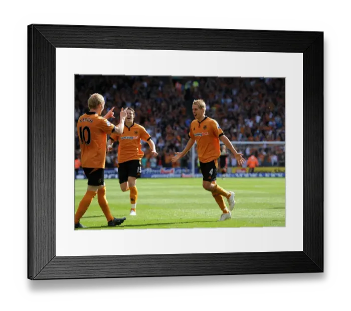 Framed Print : David Edwards Scores the Decisive Goal: Wolves Lead 2-0 vs Fulham (Barclays Premier League)