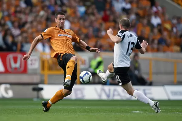 Clash on the Soccer Field: Wolverhampton Wanderers vs Fulham - Barclays Premier League - Stefan Maierhofer vs Danny Murphy