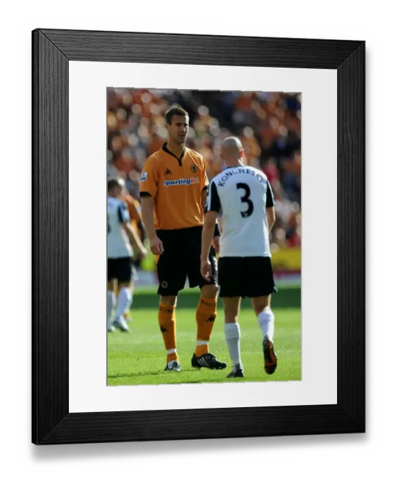 Framed Print : Wolverhampton Wanderers Stefan Maierhofer Overpowers Paul Konchesky in Premier League Clash