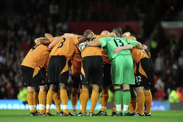 United in Focus: Wolverhampton Wanderers Pre-Match Huddle vs Manchester United (Carling Cup Third Round)