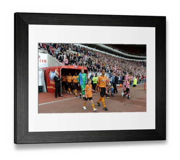 Framed Print : Premier League Showdown: Wolverhampton Wanderers vs. Sunderland - The Kick-Off Moment Framed Print : Premier League Showdown: Wolverhampton Wanderers vs. Sunderland - The Kick-Off Moment