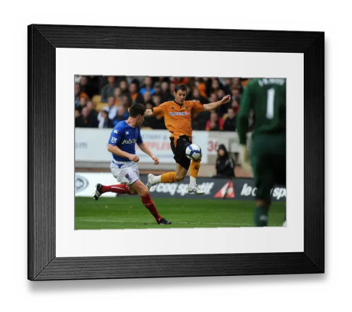 Framed Print : Matt Jarvis vs Steve Finnan: Intense Battle in Wolverhampton Wanderers vs Portsmouth Barclays Premier League Clash Framed Print : Matt Jarvis vs Steve Finnan: Intense Battle in Wolverhampton Wanderers vs Portsmouth Barclays Premier League Clash