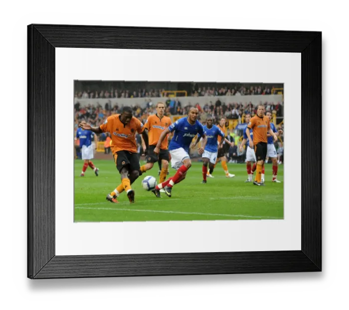 Framed Print : Wolverhampton Wanderers Sylvan Ebanks-Blake Sends Shot Over the Bar - Wolves vs Portsmouth, Premier League Soccer Framed Print : Wolverhampton Wanderers Sylvan Ebanks-Blake Sends Shot Over the Bar - Wolves vs Portsmouth, Premier League Soccer