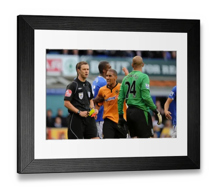 Framed Print : Karl Henry's Red Card: A Dramatic Moment in Everton vs. Wolverhampton Wanderers (Premier League)