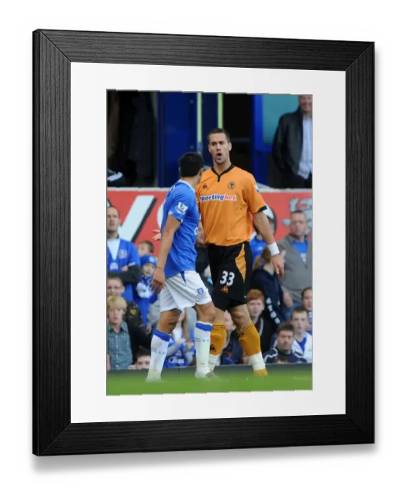 Framed Print : Clash of Titans: Stefan Maierhofer vs Tim Cahill - Everton vs Wolverhampton Wanderers, Premier League Showdown Framed Print : Clash of Titans: Stefan Maierhofer vs Tim Cahill - Everton vs Wolverhampton Wanderers, Premier League Showdown