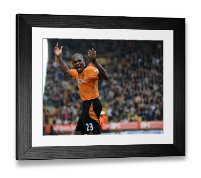 Framed Print : Wolverhampton Wanderers: Ronald Zubar Inspires the Crowd Against Aston Villa - Barclays Premier League