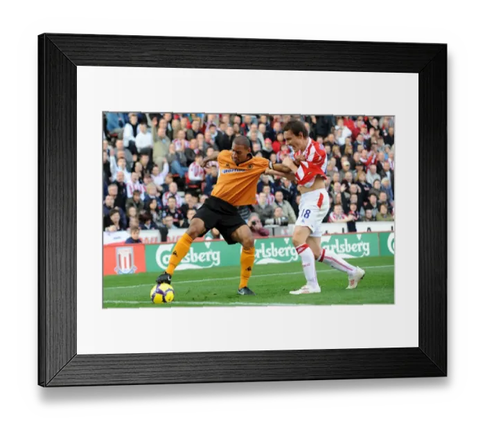 Framed Print : Intense Rivalry: Henry vs Whitehead - Stoke City vs Wolverhampton Wanderers, Premier League Soccer Match Framed Print : Intense Rivalry: Henry vs Whitehead - Stoke City vs Wolverhampton Wanderers, Premier League Soccer Match