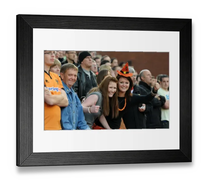 Framed Print : Wolverhampton Wanderers: Halloween-Themed Celebration by Female Fans at Stoke City vs. Wolverhampton Wanderers, Barclays Premier League Match Framed Print : Wolverhampton Wanderers: Halloween-Themed Celebration by Female Fans at Stoke City vs. Wolverhampton Wanderers, Barclays Premier League Match