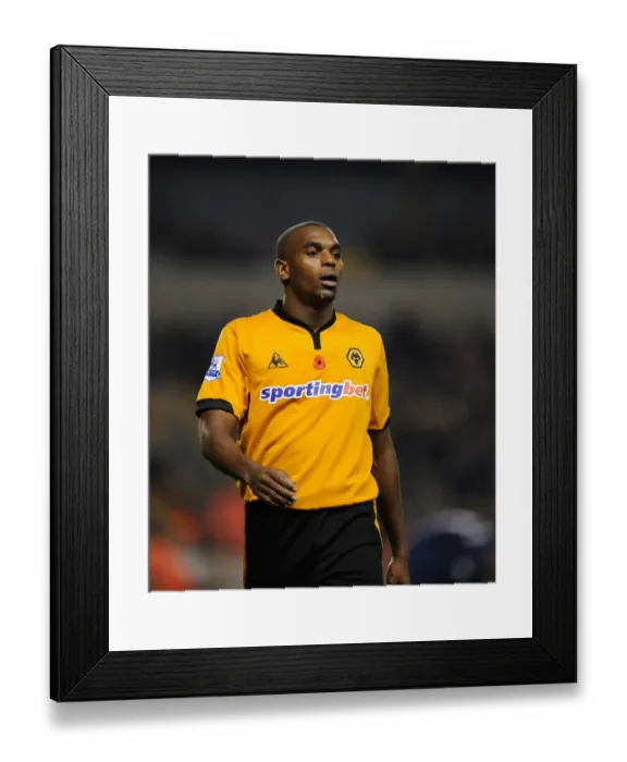 Framed Print : Ronald Zubar in Action: Wolves vs Arsenal - Barclays Premier League Soccer Match