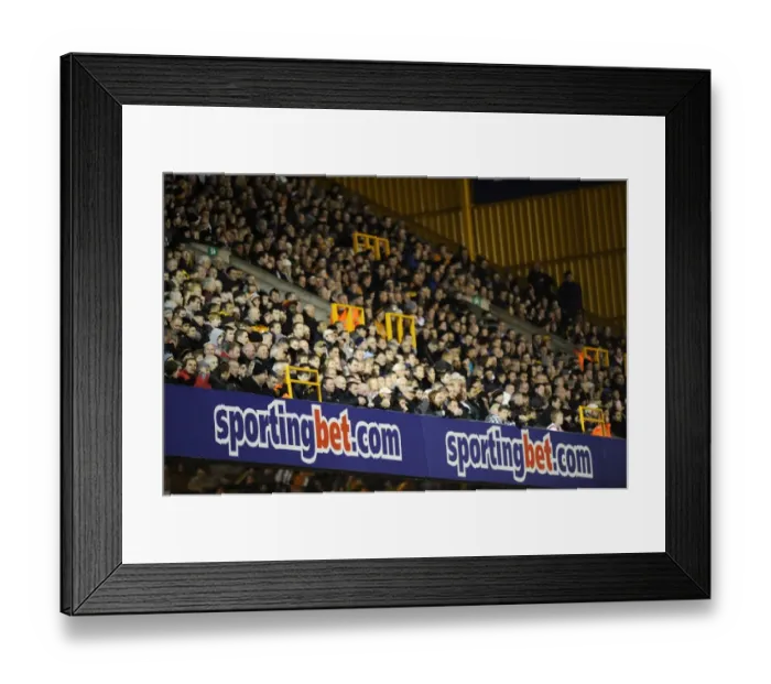 Framed Print : Passionate Wolves Fans at Molineux: Wolves vs Arsenal, Barclays Premier League Framed Print : Passionate Wolves Fans at Molineux: Wolves vs Arsenal, Barclays Premier League