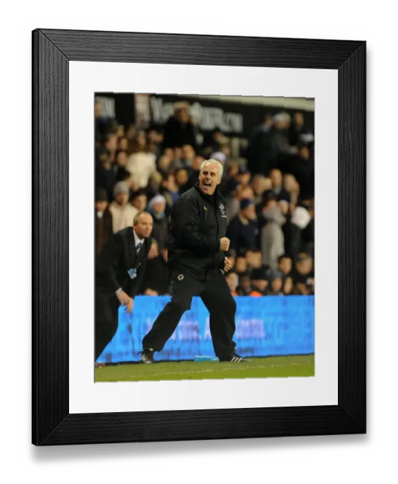 Framed Print : Mick McCarthy's Triumph: Wolves Manager Celebrates Full-Time Victory Over Tottenham in Barclays Premier League Soccer Match Framed Print : Mick McCarthy's Triumph: Wolves Manager Celebrates Full-Time Victory Over Tottenham in Barclays Premier League Soccer Match