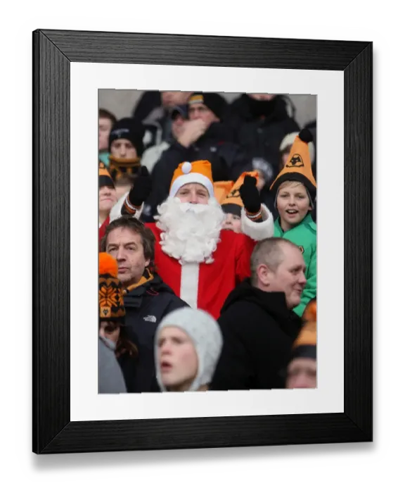 Framed Print : Father Christmas Leads the Wolves Charge: Wolverhampton Wanderers vs Burnley, Premier League Framed Print : Father Christmas Leads the Wolves Charge: Wolverhampton Wanderers vs Burnley, Premier League