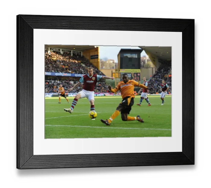 Framed Print : Clash of the Strikers: Ebanks-Blake vs Caldwell - Wolverhampton Wanderers vs Burnley, Barclays Premier League