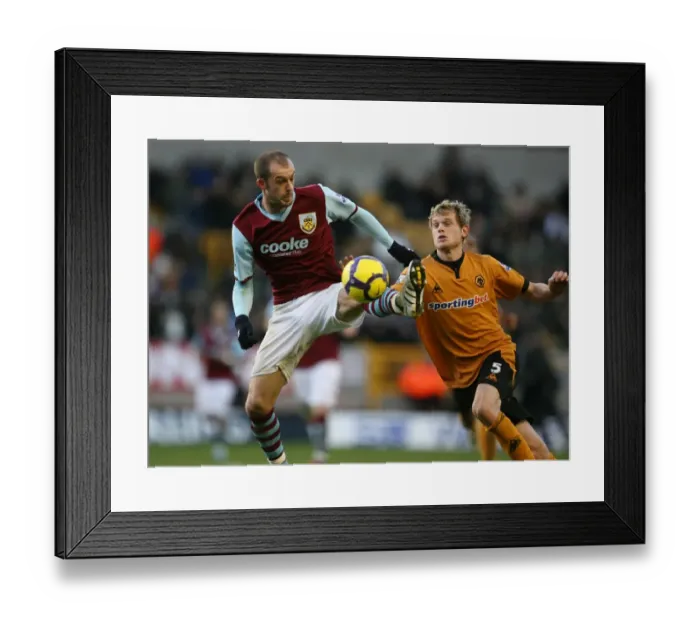 Framed Print : Clash of the Titans: Steven Fletcher vs. Richard Stearman - Wolverhampton Wanderers vs. Burnley, Barclays Premier League