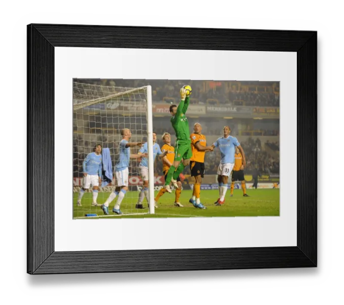 Framed Print : Clash of the Titans: Shay Given vs. Chris Iwelumo - Wolverhampton Wanderers vs Manchester City, Barclays Premier League Framed Print : Clash of the Titans: Shay Given vs. Chris Iwelumo - Wolverhampton Wanderers vs Manchester City, Barclays Premier League