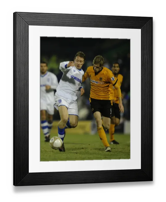 Framed Print : Ian Moore vs. Richard Stearman: A FA Cup Battle - Tranmere Rovers vs. Wolverhampton Wanderers Framed Print : Ian Moore vs. Richard Stearman: A FA Cup Battle - Tranmere Rovers vs. Wolverhampton Wanderers