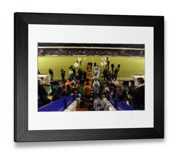 Framed Print : Wolverhampton Wanderers: Players Emerging from the Tunnels at Prenton Park for FA Cup Showdown against Tranmere Rovers