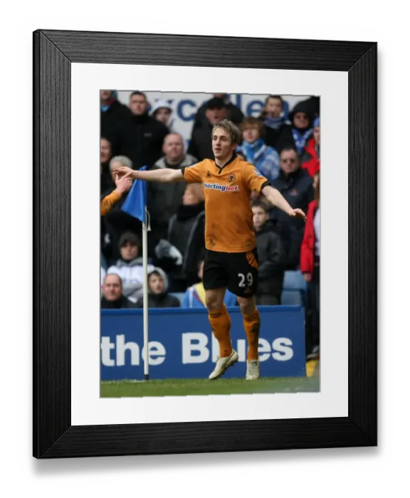 Framed Print : Kevin Doyle's Stunner: Wolverhampton Wanderers Take the Lead Against Birmingham City in the Premier League