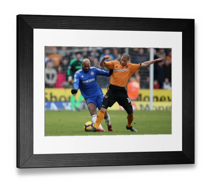 Framed Print : Clash of the Titans: Anelka vs. Ward - Wolverhampton Wanderers vs. Chelsea in the Barclays Premier League