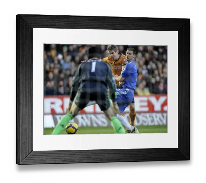 Framed Print : Determined Clash: Kevin Doyle vs Branislav Ivanovic - Wolverhampton Wanderers vs Chelsea