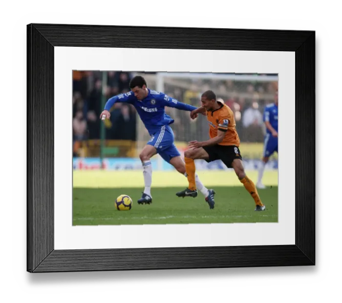 Framed Print : Michael Ballack vs. Karl Henry: A Premier League Showdown - Wolves vs. Chelsea